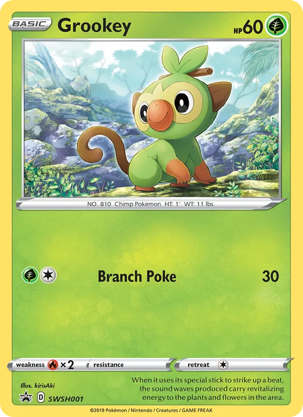 SWSH001 Grookey – SWSH Black Star Promos