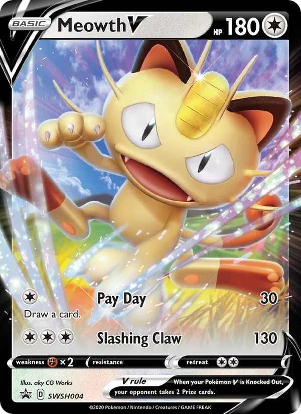 SWSH004 Meowth V – SWSH Black Star Promos
