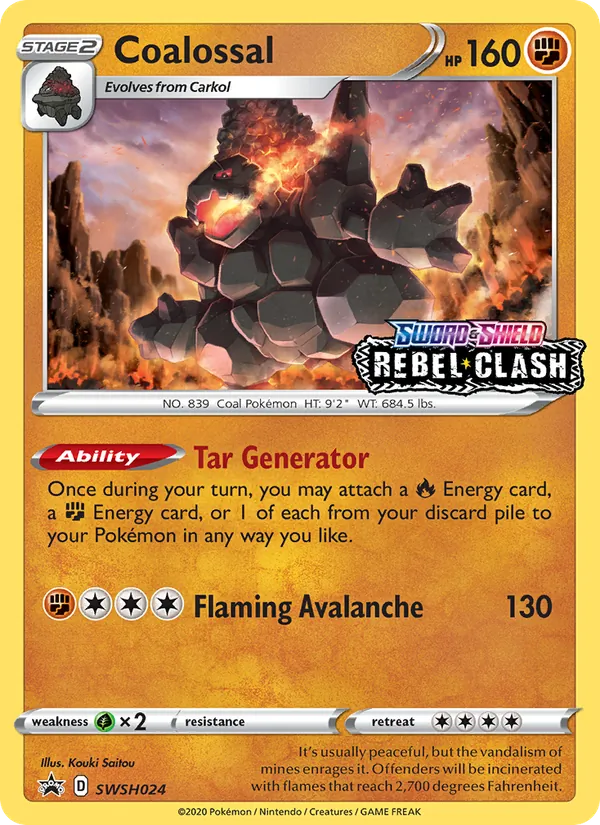 SWSH024 Coalossal – SWSH Black Star Promos