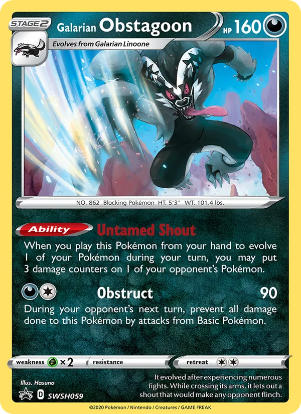 SWSH059 Galarian Obstagoon – SWSH Black Star Promos