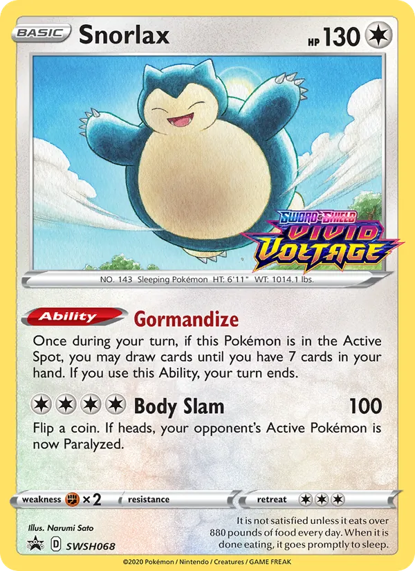 SWSH068 Snorlax – SWSH Black Star Promos