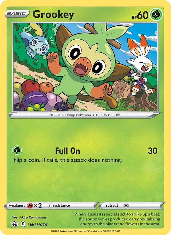 SWSH070 Grookey – SWSH Black Star Promos