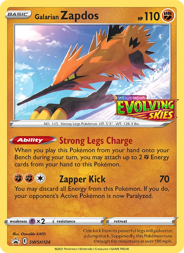 SWSH124 Galarian Zapdos – SWSH Black Star Promos