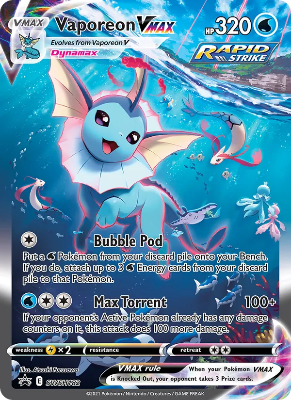 SWSH182 Vaporeon VMAX – SWSH Black Star Promos
