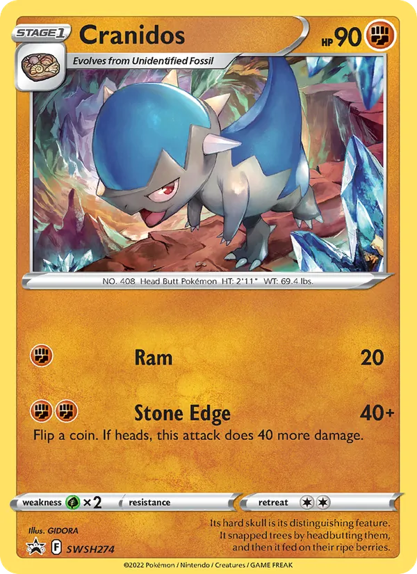 SWSH274 Cranidos – SWSH Black Star Promos