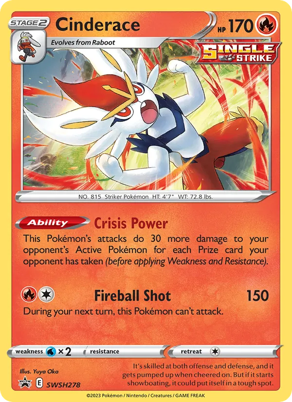SWSH278 Cinderace – SWSH Black Star Promos
