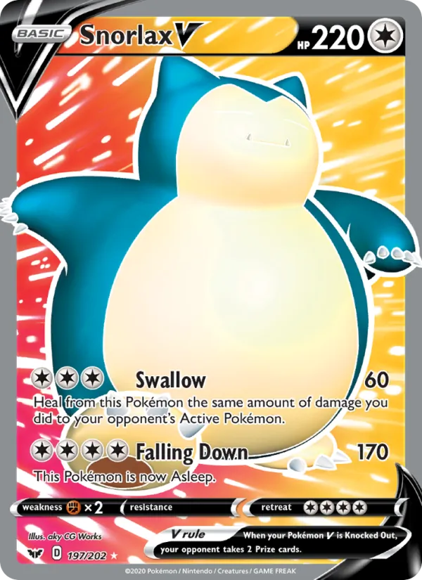 197 Snorlax V – Sword & Shield