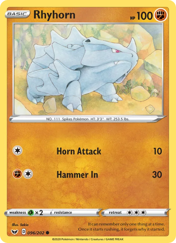 96 Rhyhorn – Sword & Shield
