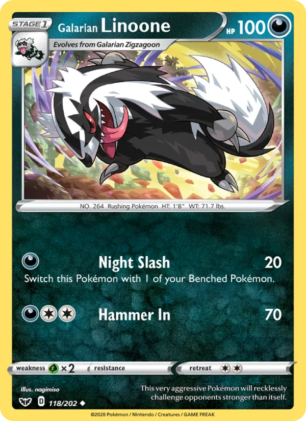 118-RH Galarian Linoone – Sword & Shield