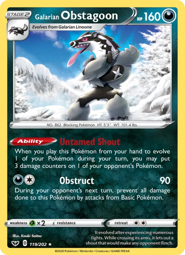 119-RH Galarian Obstagoon – Sword & Shield