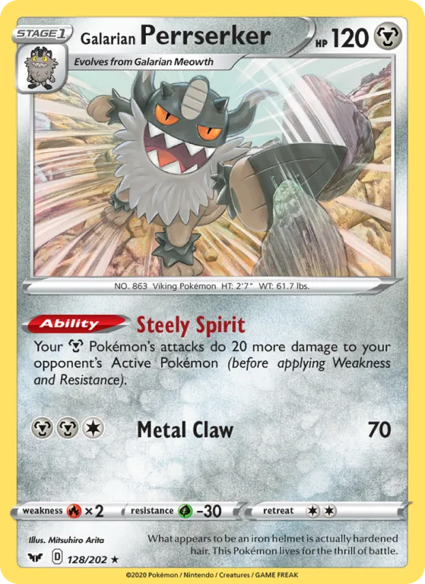 128-RH Galarian Perrserker – Sword & Shield