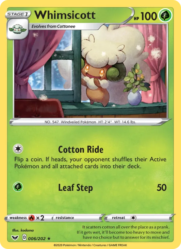 6-RH Whimsicott – Sword & Shield