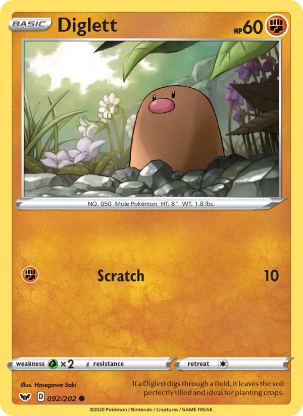 92-RH Diglett – Sword & Shield