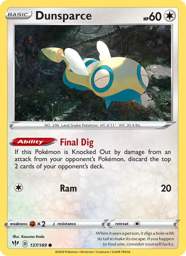 137-RH Dunsparce – Darkness Ablaze