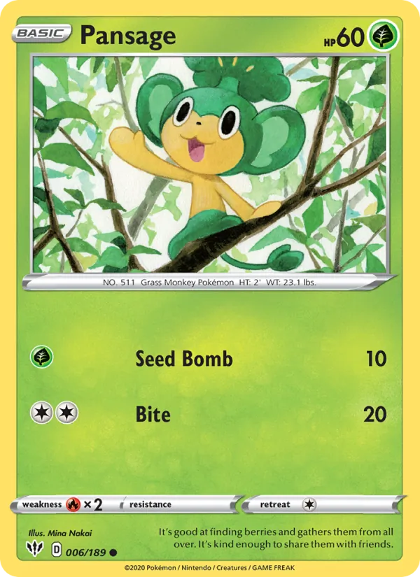 6-RH Pansage – Darkness Ablaze