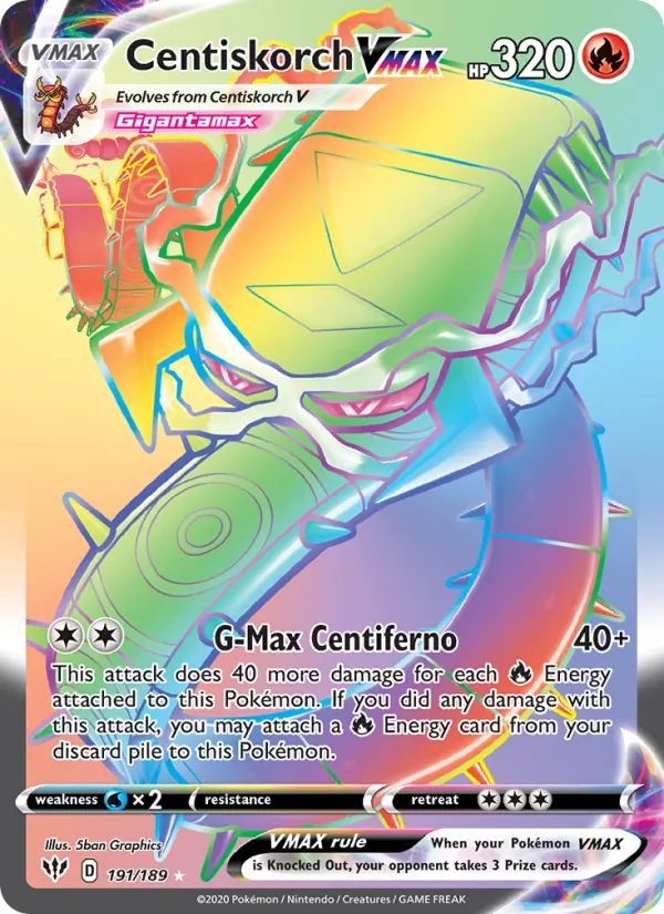 191 Centiskorch VMAX – Darkness Ablaze