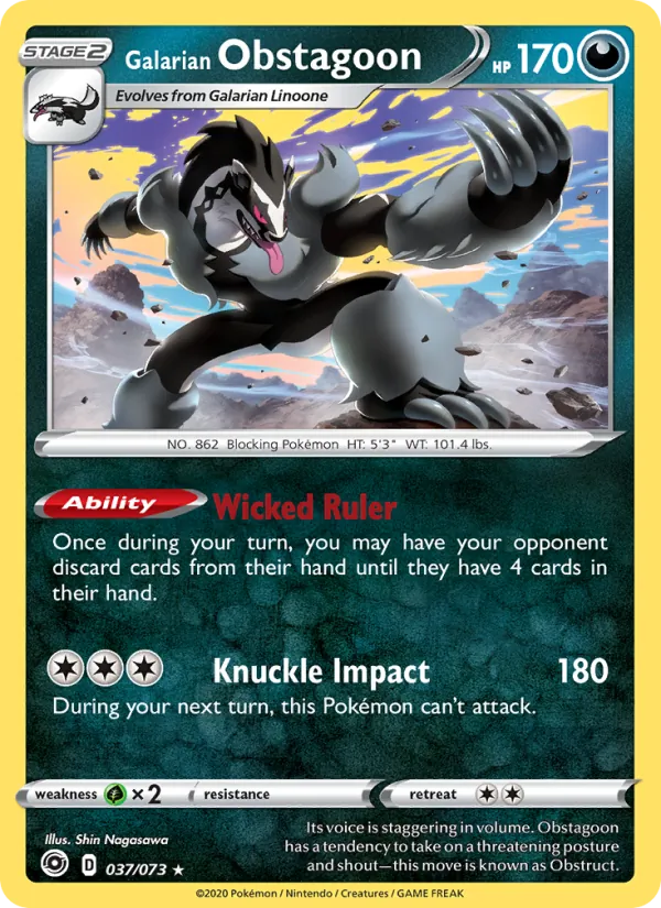 37 Galarian Obstagoon – Champion's Path