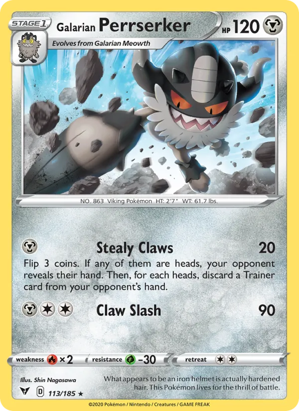 113-RH Galarian Perrserker – Vivid Voltage