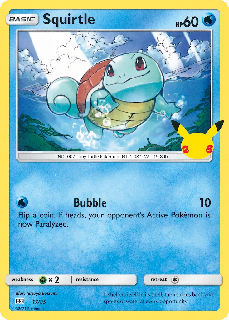 17-holo-25thcelebration Squirtle (Holo, 25th Celebration stamp) – McDonald's Collection 2021