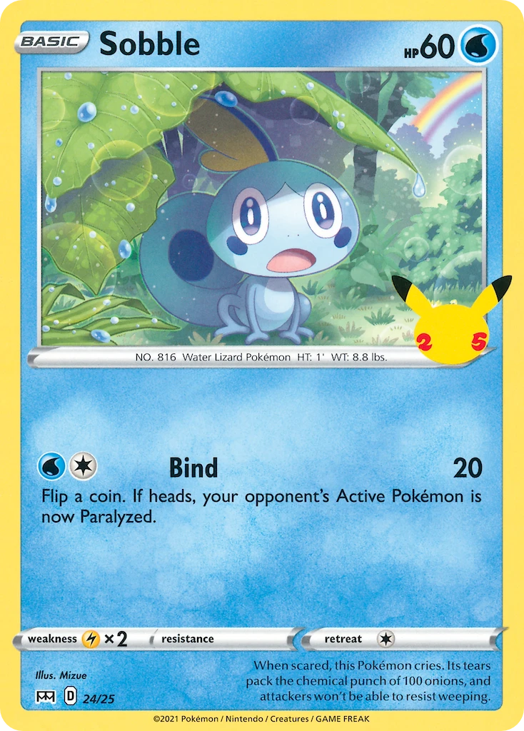 24-holo-25thcelebration Sobble (Holo, 25th Celebration stamp) – McDonald's Collection 2021