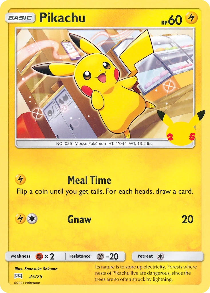 25-holo-25thcelebration Pikachu (Holo, 25th Celebration stamp) – McDonald's Collection 2021