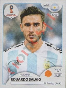 286 Eduardo Salvio – FIFA World Cup Russia 2018 Panini