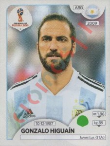 291 Gonzalo Higuaín – FIFA World Cup Russia 2018 Panini