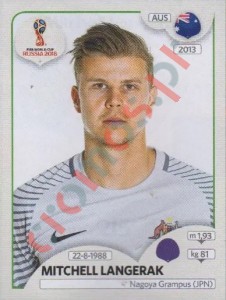 215 Mitchell Langerak – FIFA World Cup Russia 2018 Panini