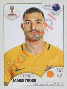 223 James Troisi – FIFA World Cup Russia 2018 Panini