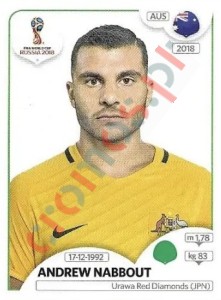 223x Andrew Nabbout – FIFA World Cup Russia 2018 Panini