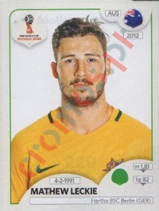 229 Mathew Leckie – FIFA World Cup Russia 2018 Panini