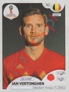 517 Jan Vertonghen – FIFA World Cup Russia 2018 Panini