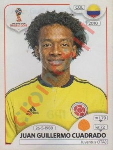 641 Juan Guillermo Cuadrado – FIFA World Cup Russia 2018 Panini