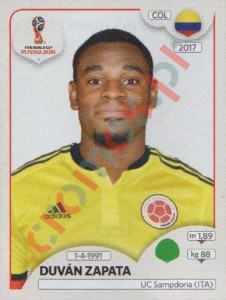 651 Duván Zapata – FIFA World Cup Russia 2018 Panini