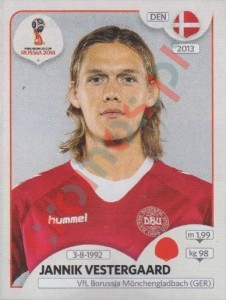 255 Jannik Vestergaard – FIFA World Cup Russia 2018 Panini