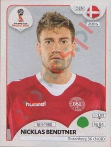 268 Nicklas Bendtner – FIFA World Cup Russia 2018 Panini