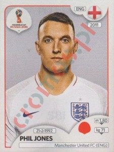 581 Phil Jones – FIFA World Cup Russia 2018 Panini