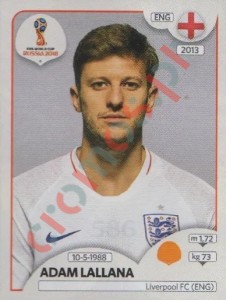 586 Adam Lallana – FIFA World Cup Russia 2018 Panini