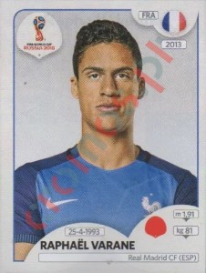 195 Raphaël Varane – FIFA World Cup Russia 2018 Panini