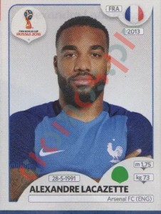 208 Alexandre Lacazette – FIFA World Cup Russia 2018 Panini
