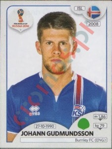 307 Johann Gudmundsson – FIFA World Cup Russia 2018 Panini