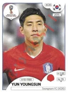 496x Yun Youngsun – FIFA World Cup Russia 2018 Panini