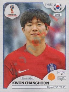 501 Kwon Changhoon – FIFA World Cup Russia 2018 Panini