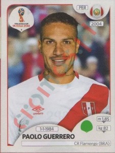 248 Paolo Guerrero – FIFA World Cup Russia 2018 Panini