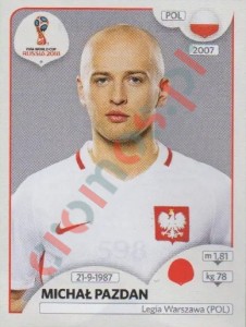 598 Michał Pazdan – FIFA World Cup Russia 2018 Panini