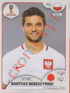 600 Bartosz Bereszyński – FIFA World Cup Russia 2018 Panini