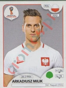 611 Arkadiusz Milik – FIFA World Cup Russia 2018 Panini