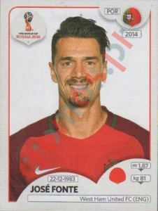 117 José Fonte – FIFA World Cup Russia 2018 Panini