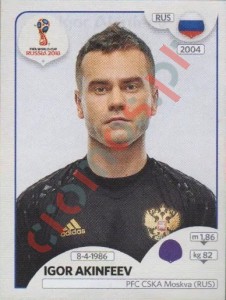 34 Igor Akinfeev – FIFA World Cup Russia 2018 Panini
