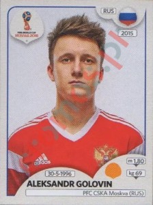 43 Aleksandr Golovin – FIFA World Cup Russia 2018 Panini